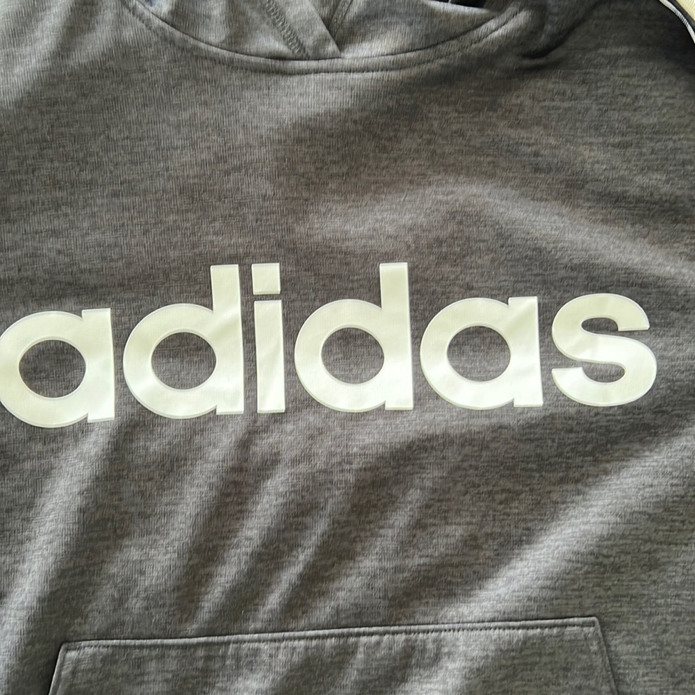 Boys Adidas Charcoal Grey Hoodie.